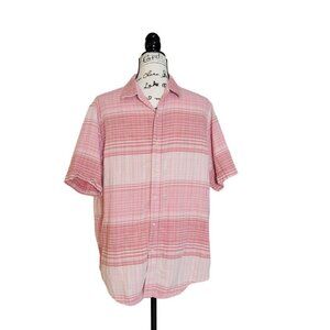 Tasso Elba Plaid Casual Button Down Shirt - Size Large